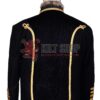 Black Wool Coyote Fur Gold Braided Military Jacket