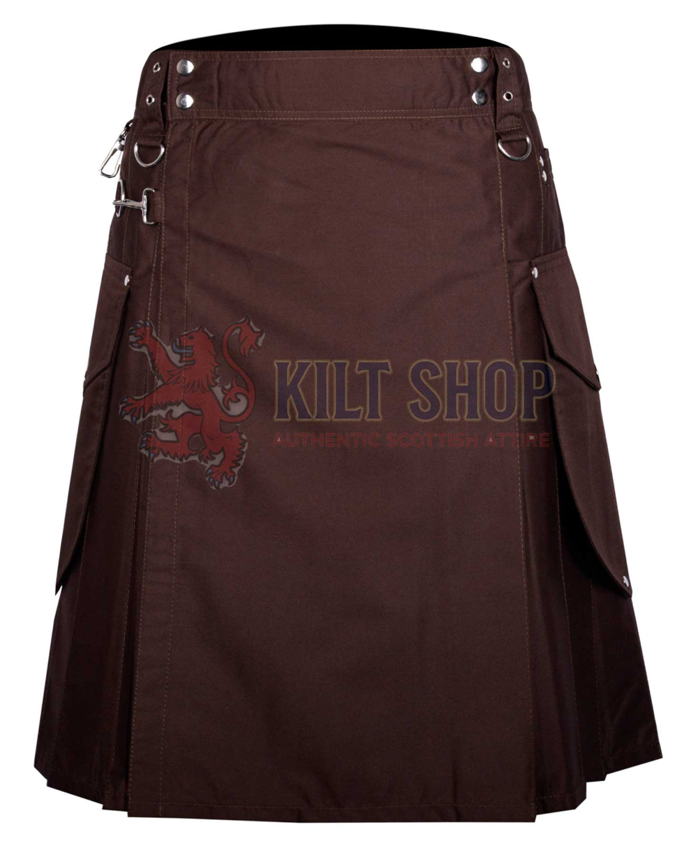 Brown Cotton Utility Kilt
