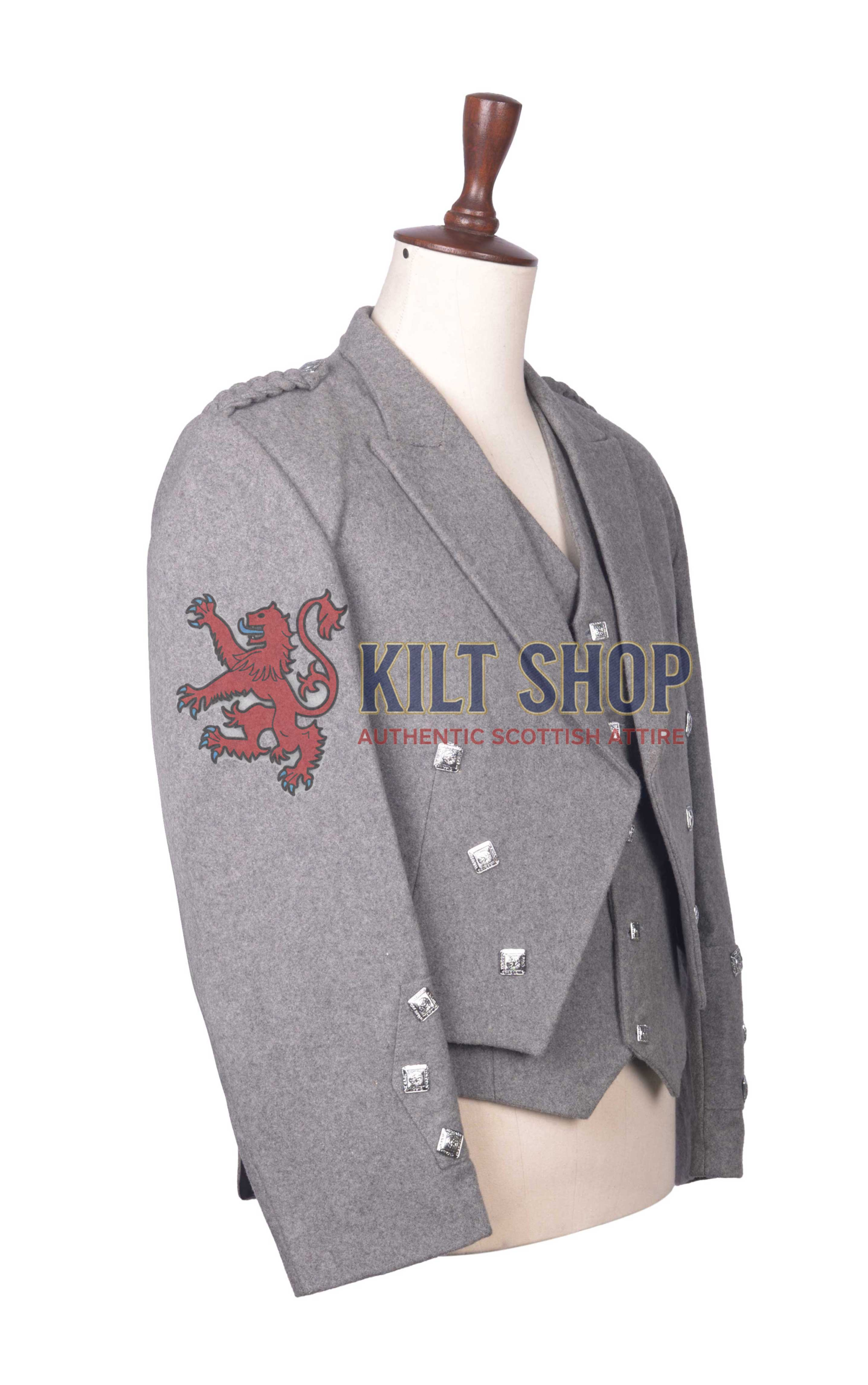 Gray Wool Prince Charlie jacket and Wiastcoat - Image 4
