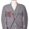 Gray Wool Prince Charlie jacket and Wiastcoat