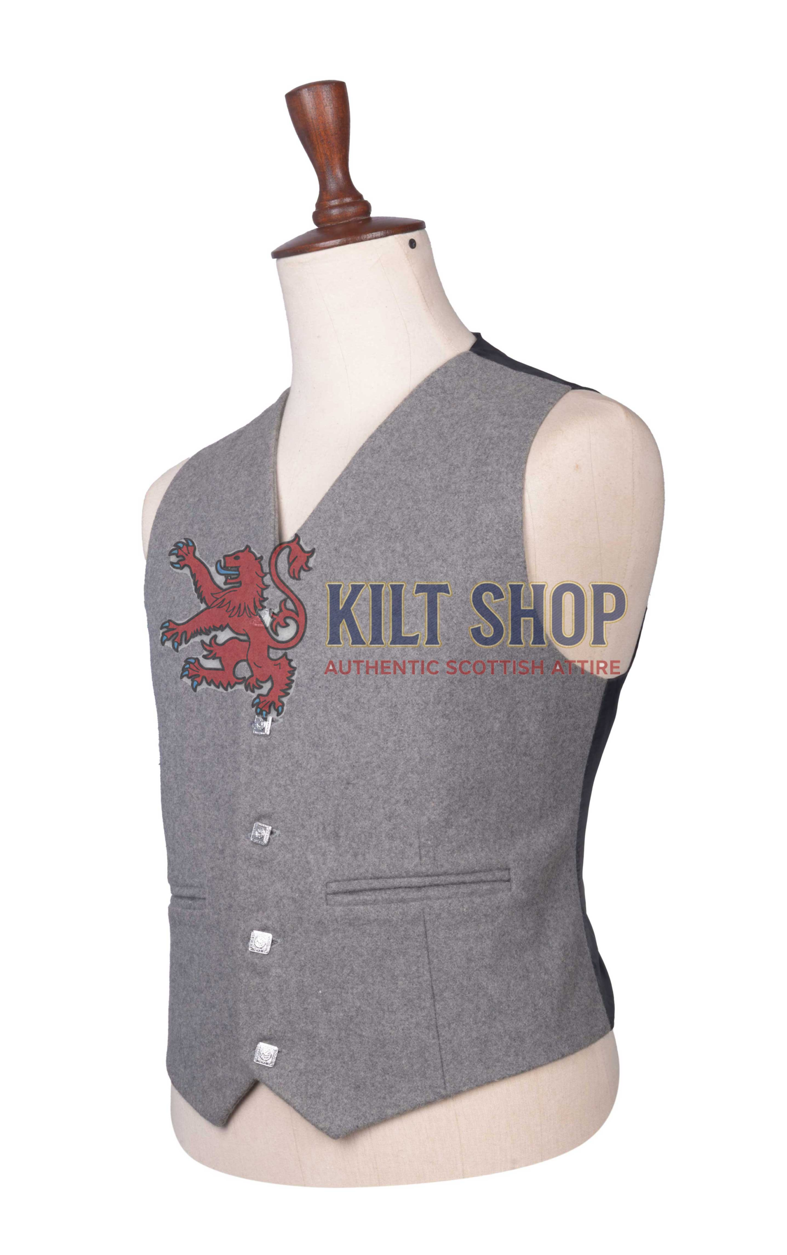 Gray Wool Prince Charlie jacket and Wiastcoat - Image 2