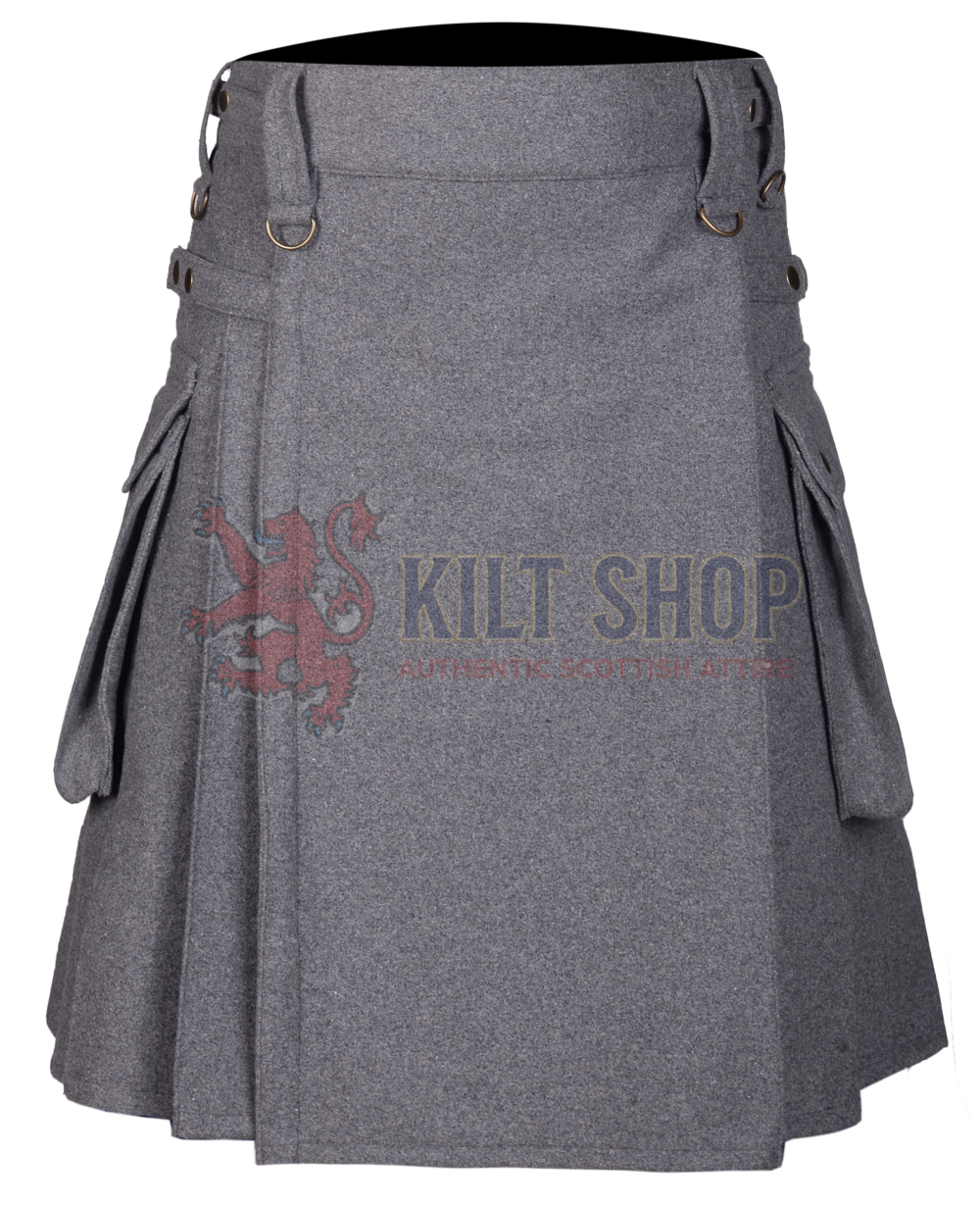 Gray Wool Kilt