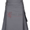 Grey Cotton Utility Kilt