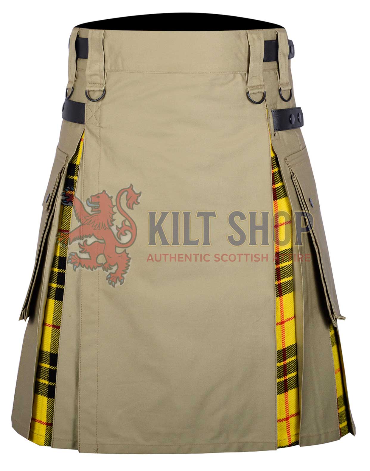 Khaki Cotton Macleod of Lewis Tartan Hybrid Kilt