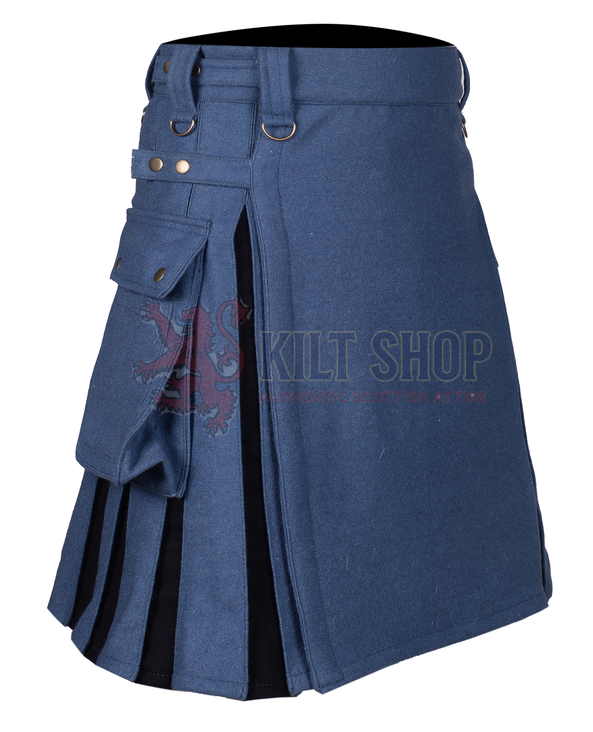 Lovat Blue and Black Wool Kilt - Image 2