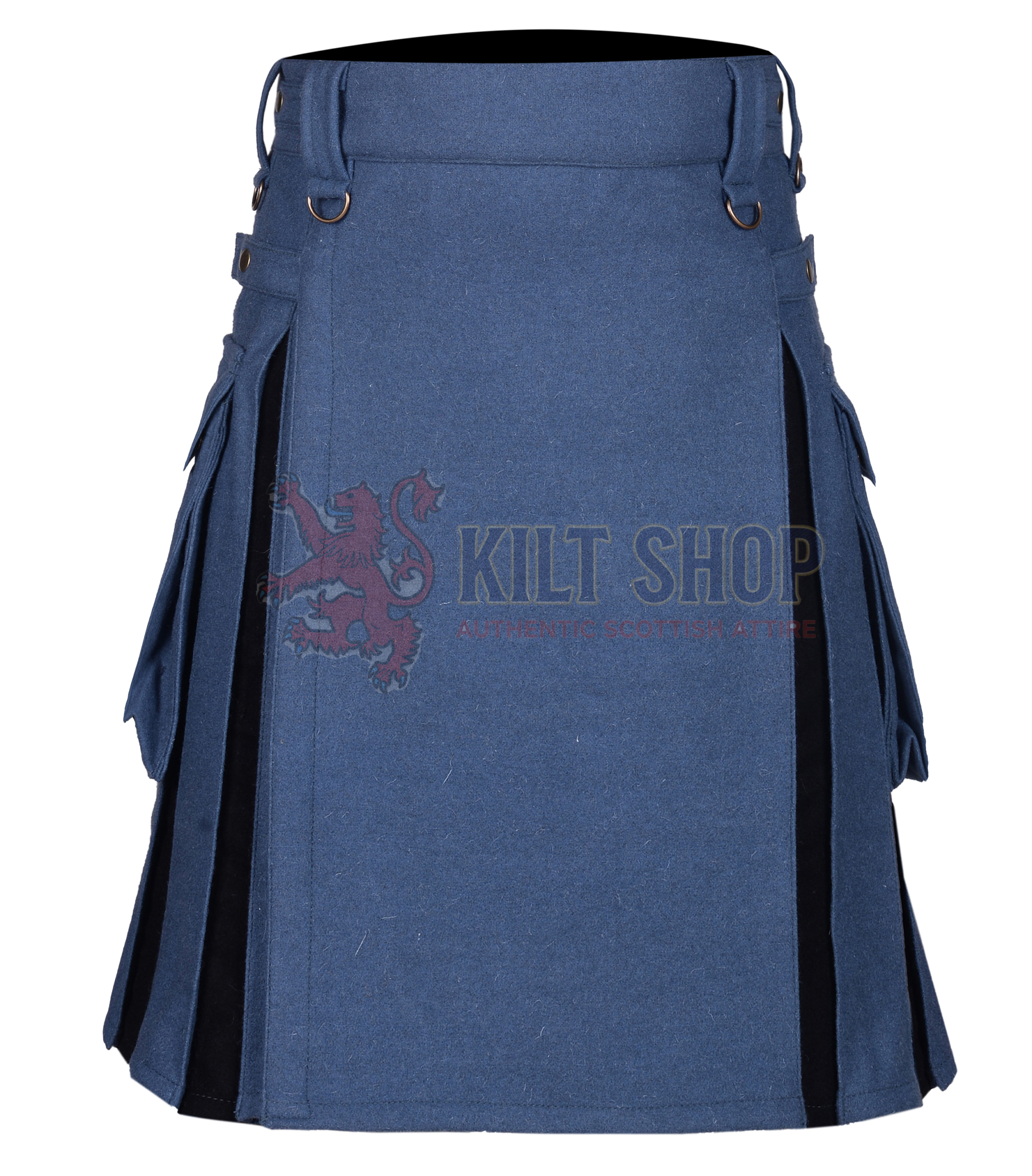 Lovat Blue and Black Wool Kilt
