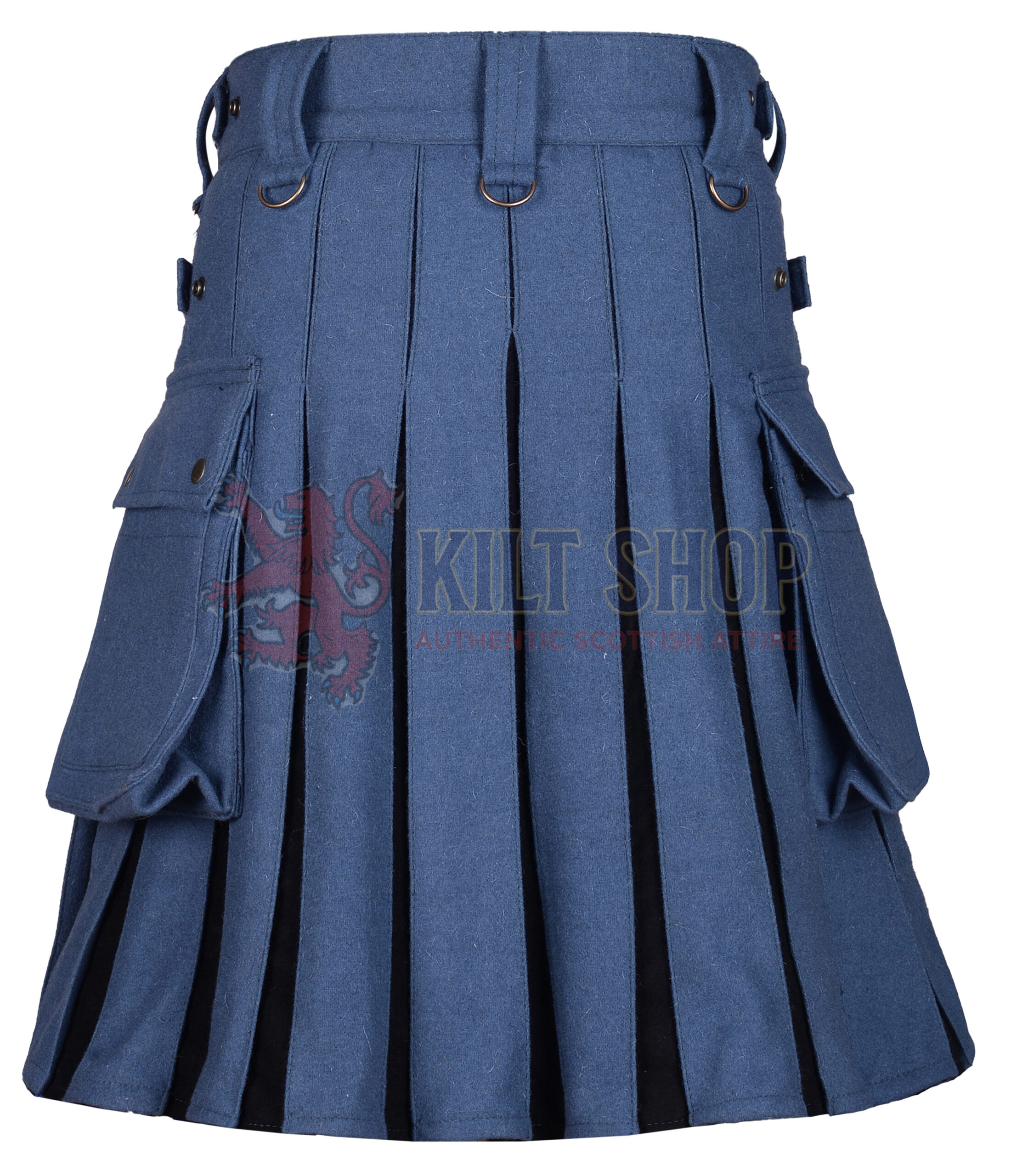 Lovat Blue and Black Wool Kilt