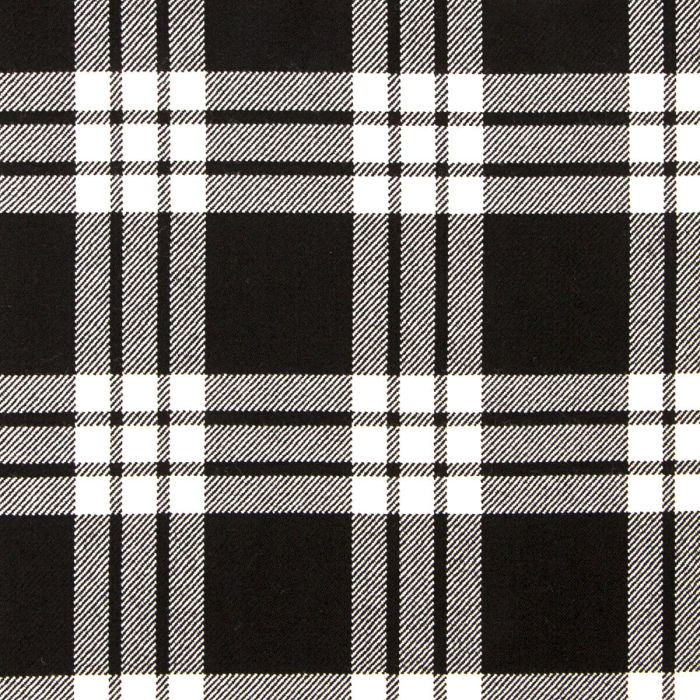 MacFarlane Black White Ancient Tartan Fabric