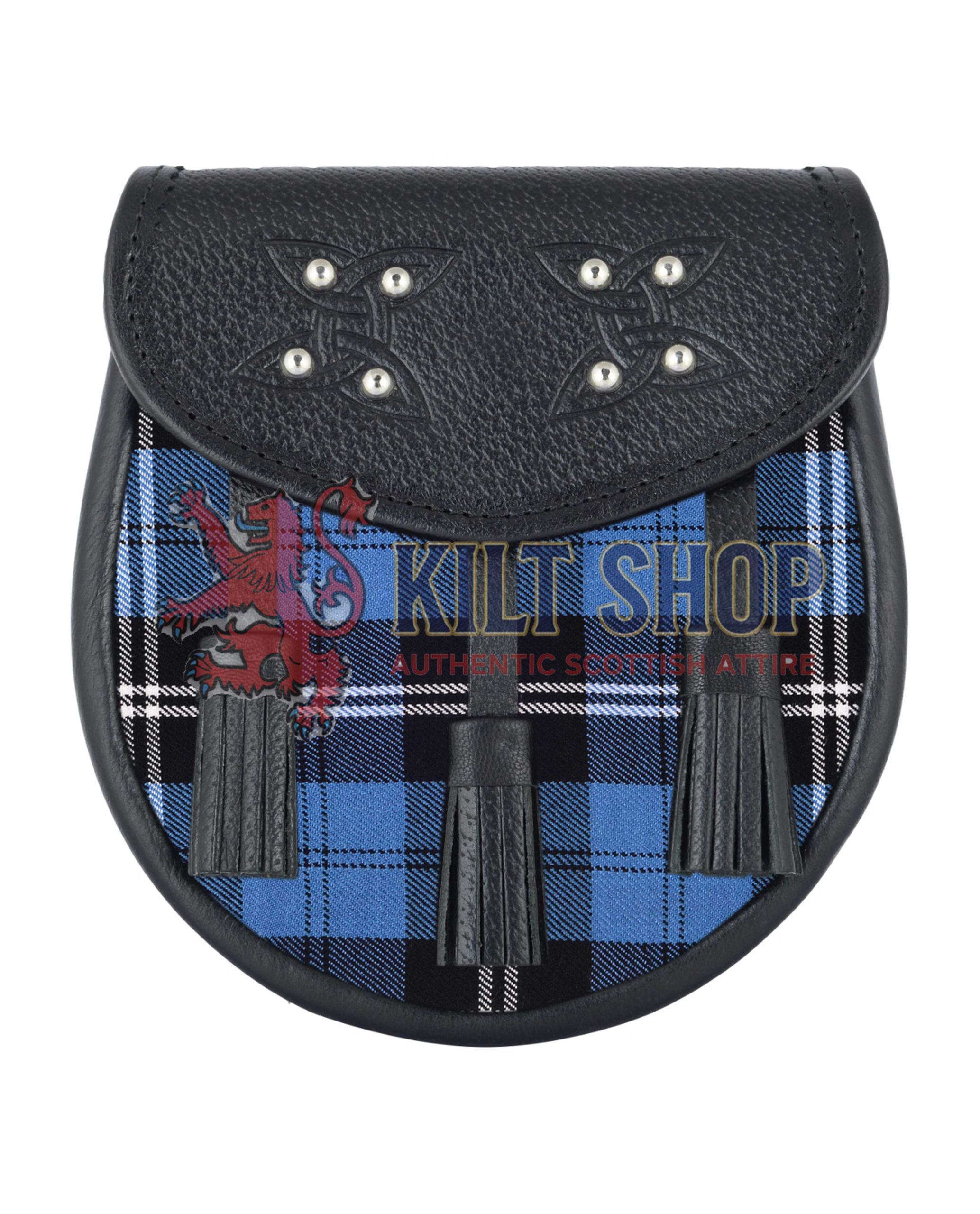Men's Scottish Ramsey Blue Hunting Tartan Sporran