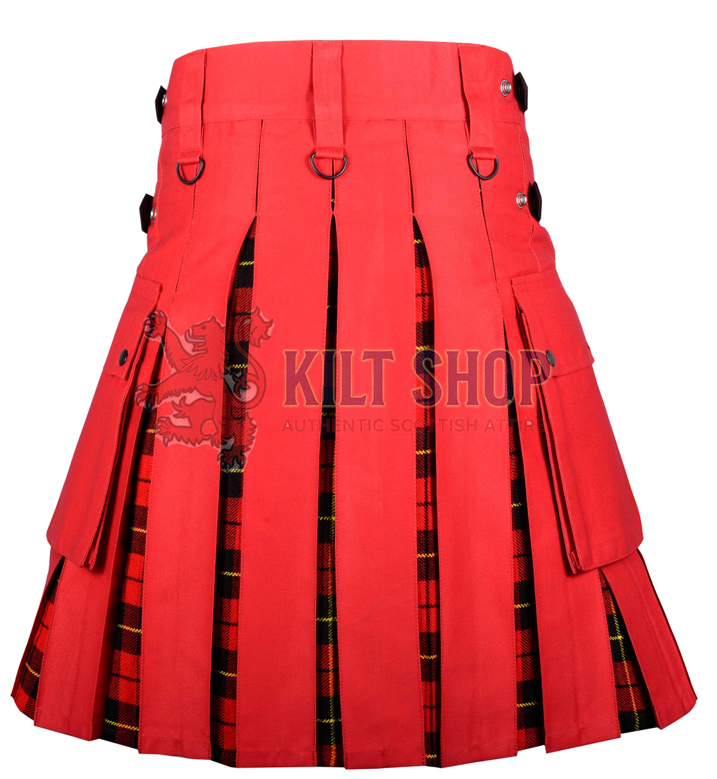 Red Cotton Wallace Tartan Hybrid Kilt