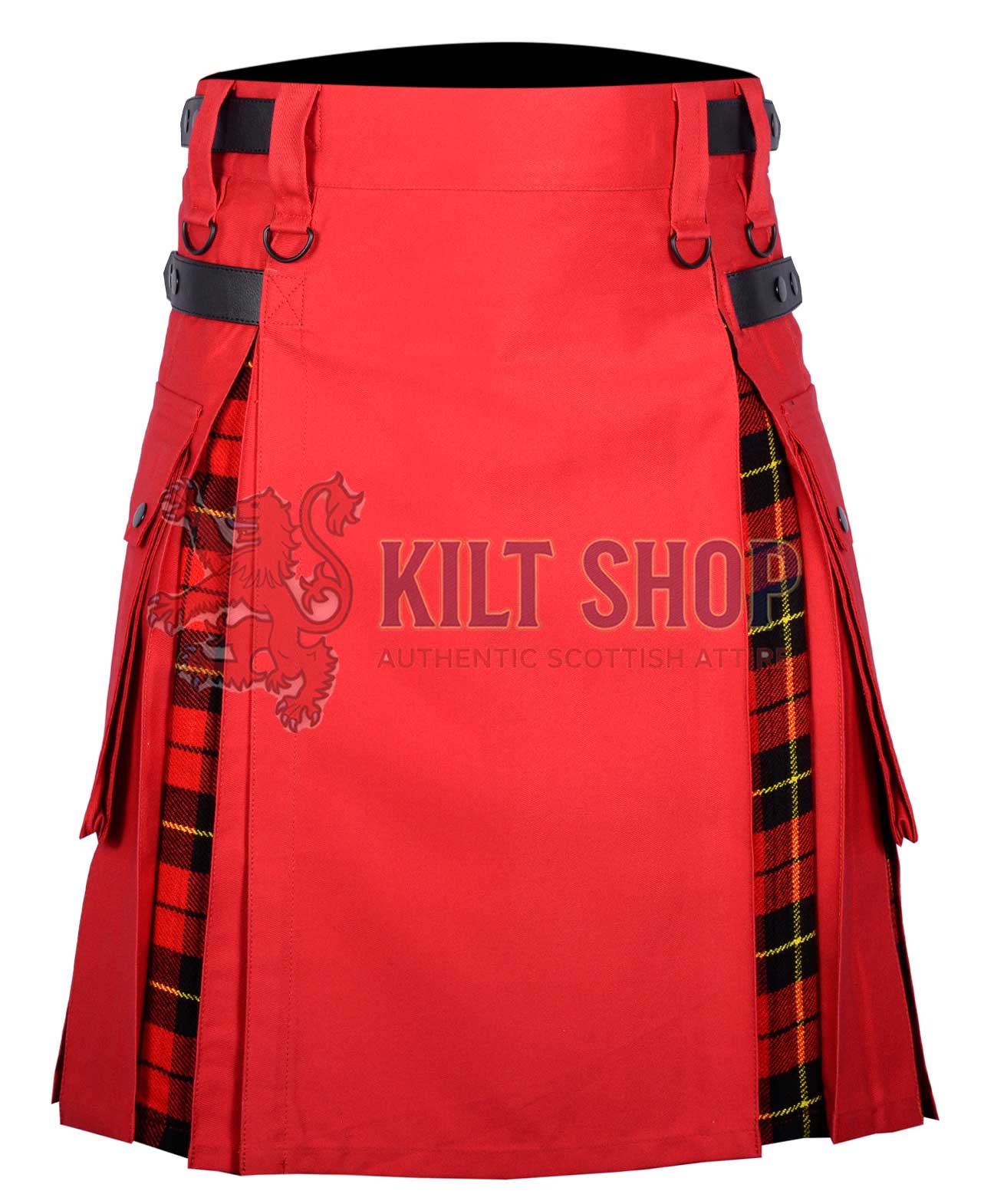 Red Cotton Wallace Tartan Hybrid Kilt