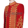Red Velvet Military Gold Braided Jacket