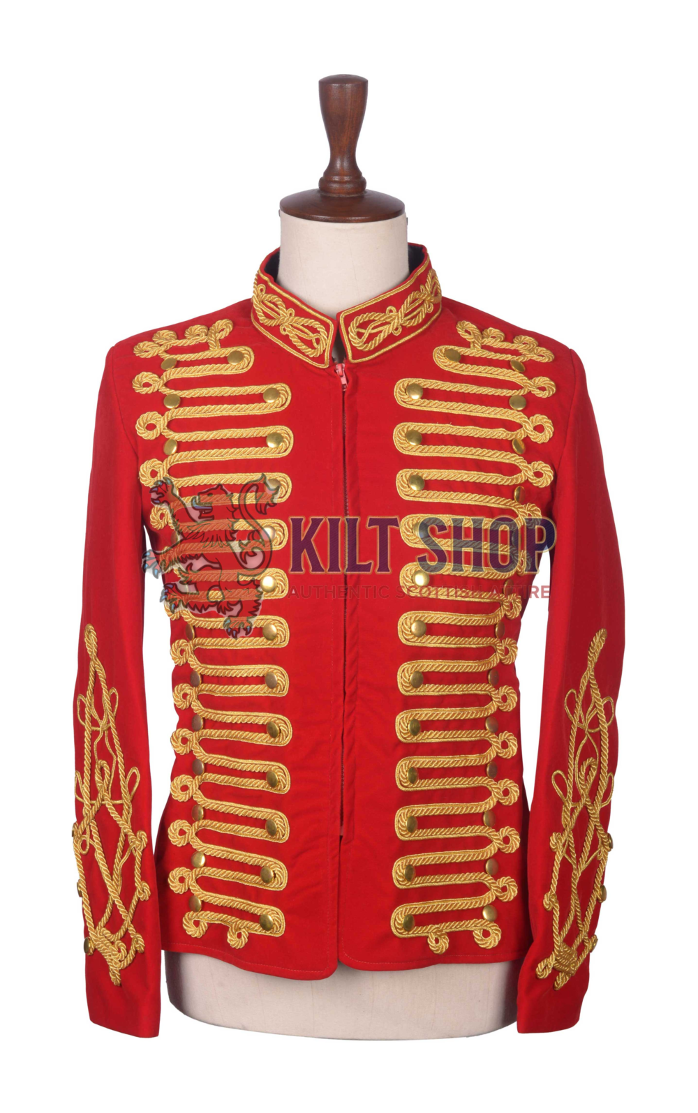 Red Velvet Military Gold Braided Jacket