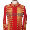 Red Velvet Military Gold Braided Jacket