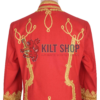 Red Wool Gold Braided Military Doublet Jacket