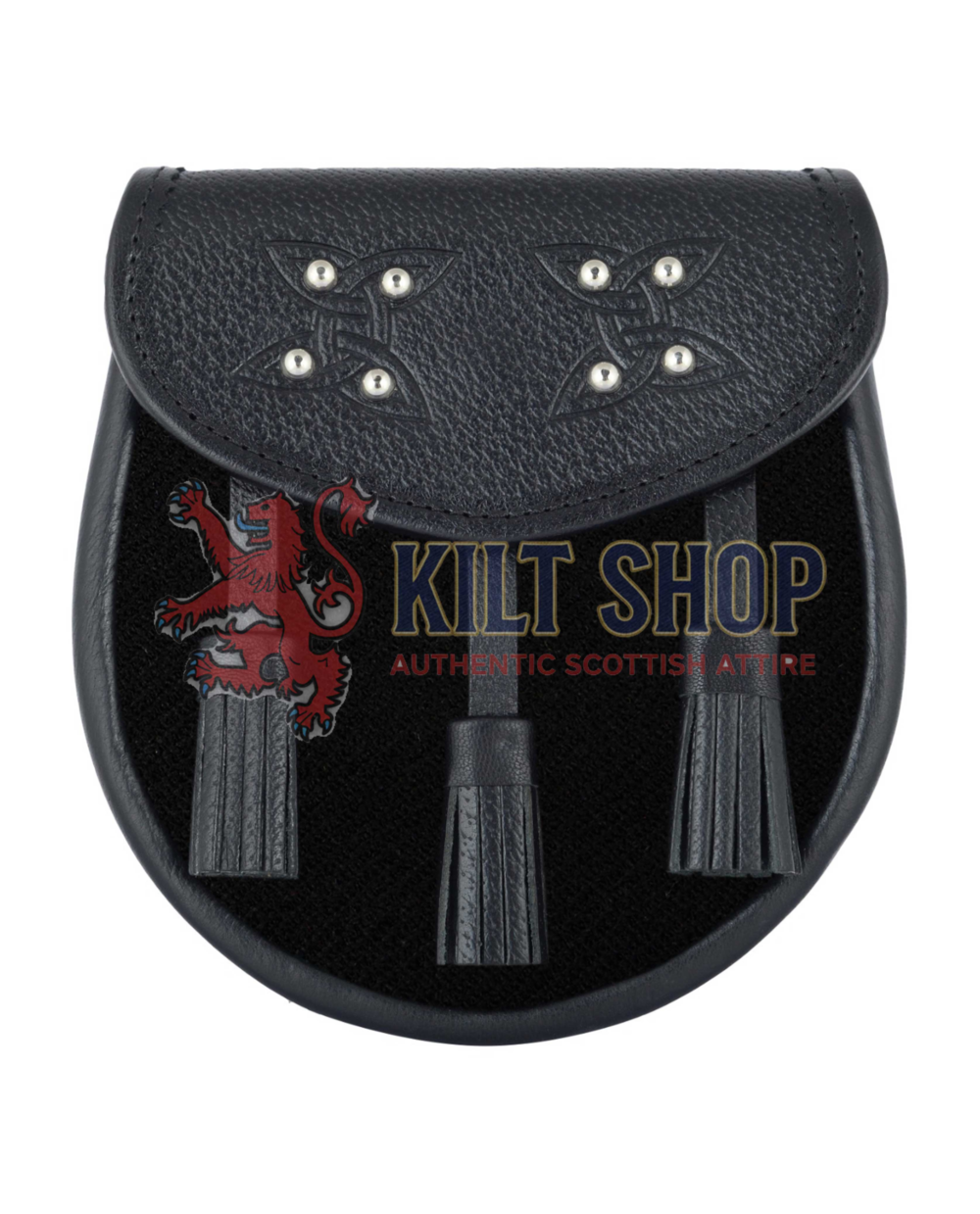 Men's Scottish Solid Black Tartan Sporran