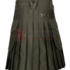Olive Green Cotton Utility Kilt