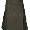 Olive Green Cotton Utility Kilt